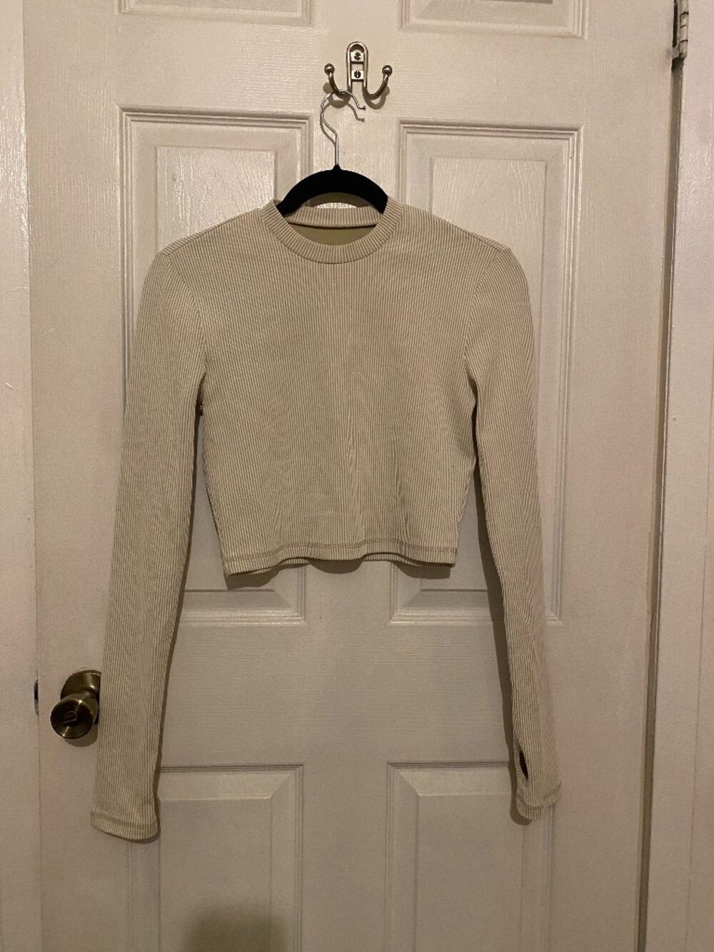 Anine Bing Sport Longe Sleeve Crop Top with Thumb Holes